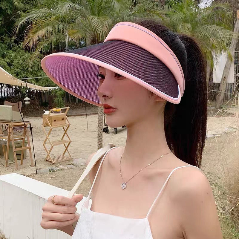 Wholesale Cotton Polyester UV Resistant Large Eave Hollow Top Hat